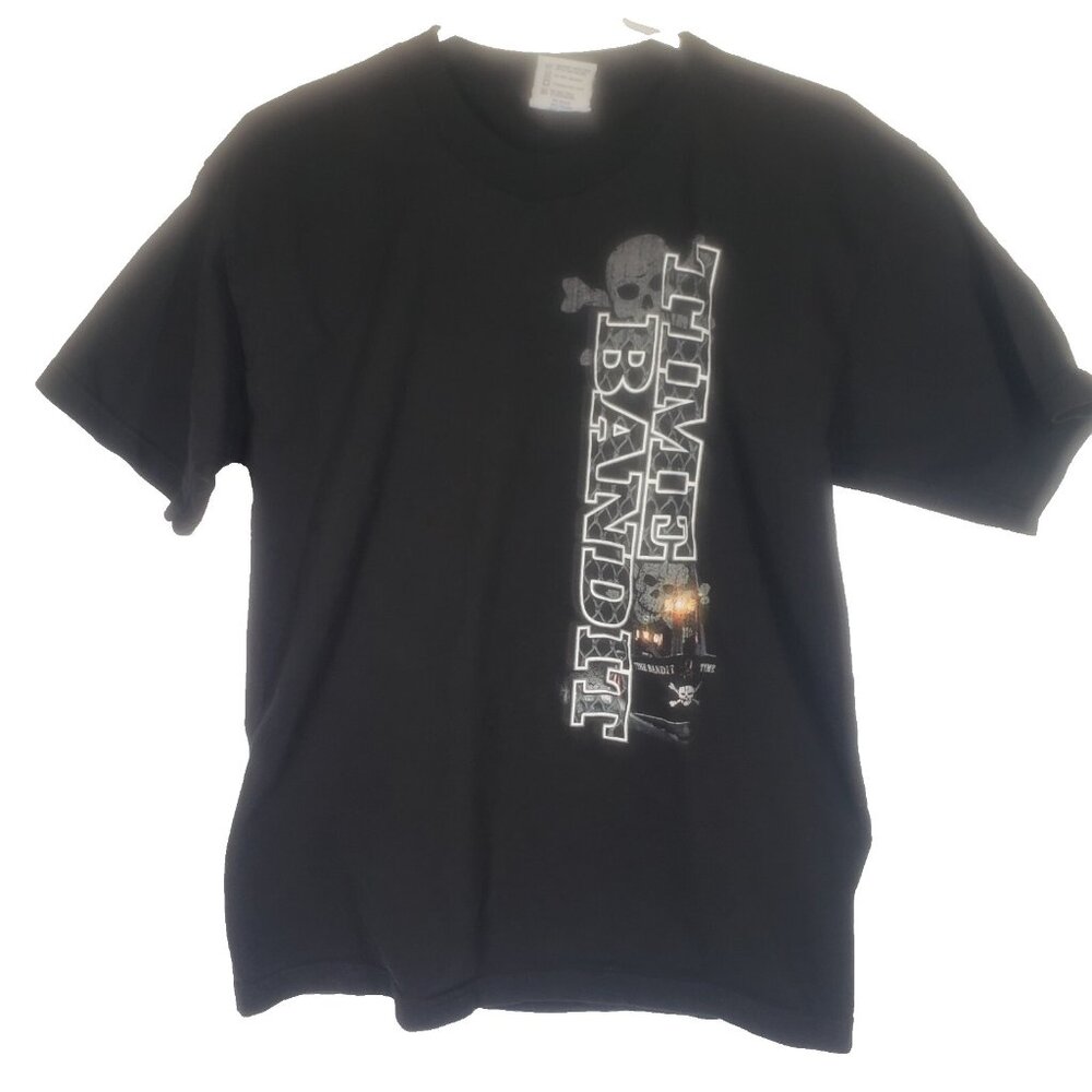 Time Bandit Ship Men's Large Bayside T-Shirt Ship Skull and Crossbones